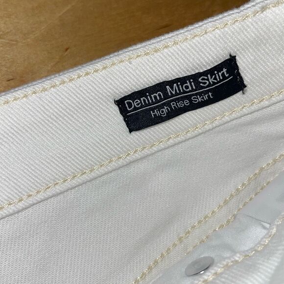 Sanctuary Womens High Rise Front Slit Denim Midi Pencil Skirt White Size 24 NWT - Picture 7 of 12